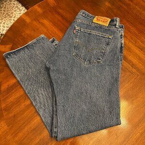 Levis 501 Jeans Mens 35x30 Blue Straight Leg Regular Fit Medium Wash Denim